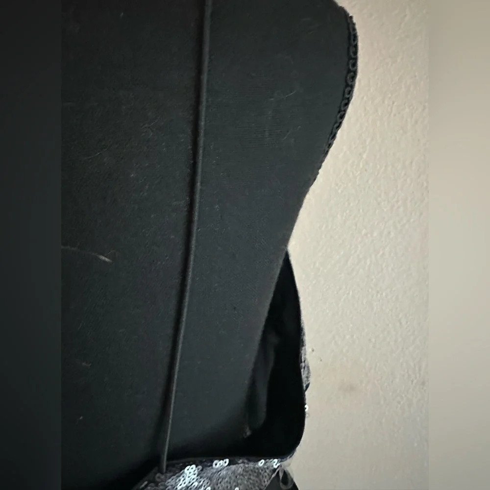 Fashion Nova Silver Sequin Spaghetti Strap Prom Dress - Picture 4 of 5